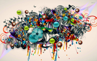 Painting objects flower centerpiece blue - center piece free wallpaper