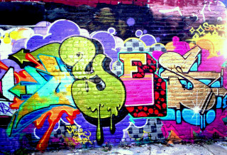 Graffiti wall fire hydrant person 2 - graffiti paint free wallpaper
