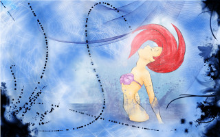 Woman red hair purple ball - a purple ball free wallpaper