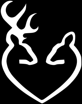 White deer heart shaped antlers - back side free wallpaper