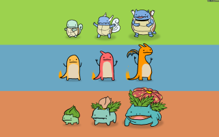 Cartoon characters expressions colorful series - pokemon free wallpaper
