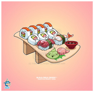 Sushi plate bowl sushi side - the side of it free wallpaper