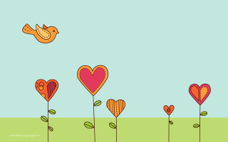Flowers bird flying sky above - over them free wallpaper