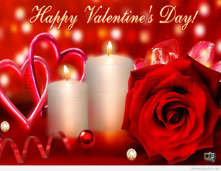 Valentine candles rose romantic red - romantic free wallpaper