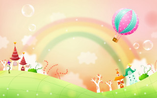Colorful rainbow background sky above - a rainbow in the background and a rainbow in the sky above free wallpaper