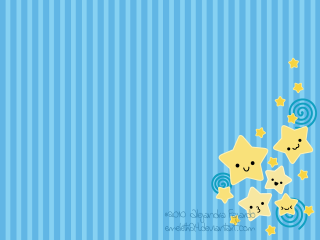 Blue background stars smiley face - space art free wallpaper