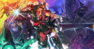 Anime characters rainbow background robot - a group of anime characters free wallpaper