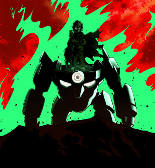 Robot demon hill standing back - a demon free wallpaper