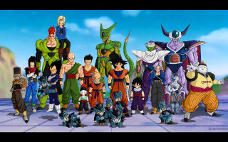 Cartoon characters mountain range sky - a group of cartoon characters free wallpaper