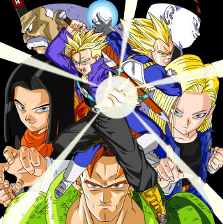 Anime characters pointing group camera - poster art free wallpaper