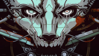 Stylized wolf swords skull blood - two sword free wallpaper