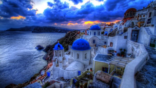 Scenic city blue dome water - scenic free wallpaper