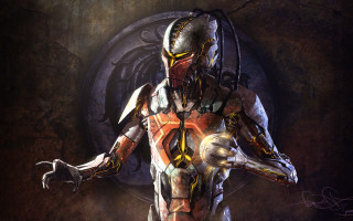 Futuristic man suit gun helmet 7 - biomechanical free wallpaper