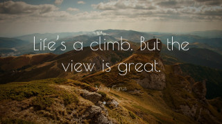 Quote mountain view cloudy sky - inspirational free wallpaper
