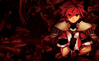 Anime red hair black outfit 2 - a sword free wallpaper