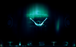 Person dark arms outstretched head - a green light free wallpaper