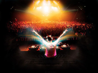 Dj crowd concert arms outstretched - a concert free wallpaper