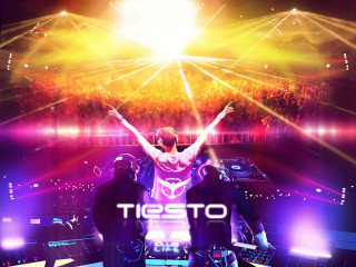 Man standing stage arms in 2 - top of a stage free wallpaper