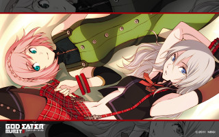 Anime girls bed hands hips - official art free wallpaper for desktop