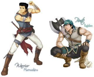 Street fighter character1 character2 artwork - a sword and the other free wallpaper