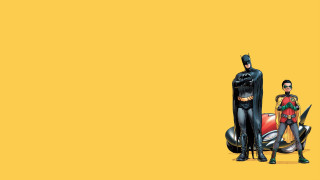 Couple people yellow background batman - a pop art painting free wallpaper