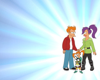 Cartoon man woman handshake child - a child free wallpaper