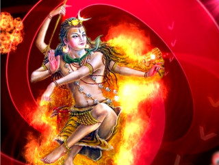 Woman dancing fire red circle - a red flame free wallpaper