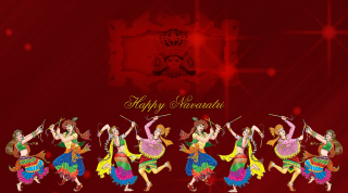 Dancing people red background happy - naive free wallpaper
