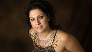 Woman tattoo chest posing brown - a brown background free wallpaper
