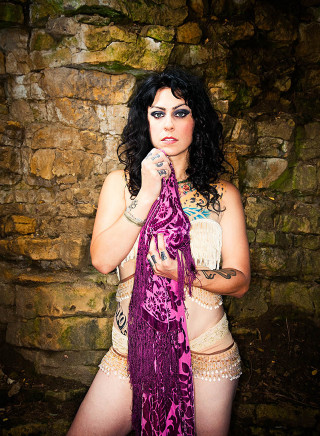 Woman purple costume scarf face - araceli gilbert free wallpaper