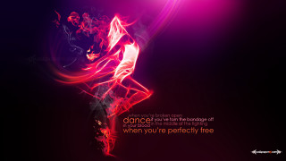 Woman dancing purple background quote 2 - poster free wallpaper for desktop