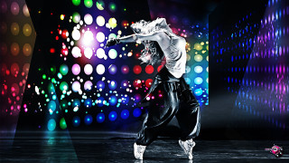 Woman dancing black white photo - behind her free wallpaper for desktop