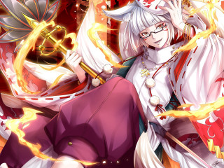 Woman white dress sword fireball - a white dress holding free wallpaper