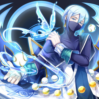 Person mask pokemon ball figure - holding free wallpaper