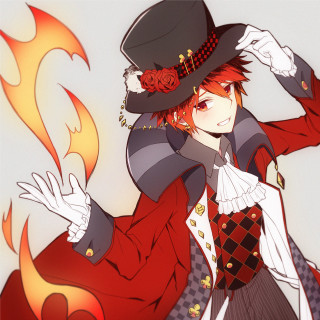 Woman red coat hat flame - toyism free wallpaper