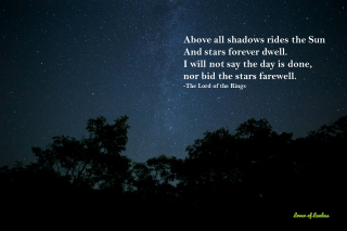 Night sky stars quote sun - lord of the rings free wallpaper