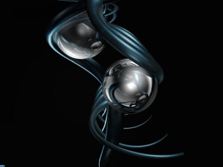 Metal spiral black white photo - biomechanical free wallpaper