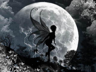Fairy hill full moon tree - a fairy free wallpaper