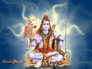 Divine god rock dog blue - a painting of a god free wallpaper