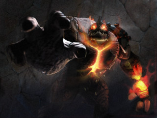 Man suit glowing face demon - arm free wallpaper
