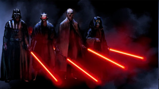 Costumed people lightsabers faces arms 3 - their face free wallpaper