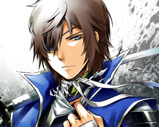 Man blue outfit sword pointing - a blue outfit holding free wallpaper