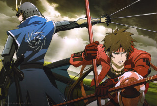 Anime characters armor swords cloudy - a cloudy sky free wallpaper