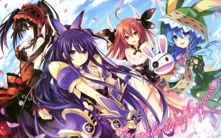 Anime girls long hair purple 9 - a group of anime girls free wallpaper