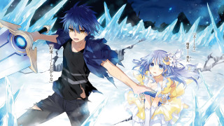 Anime couple snowy ice crystals - a snowy area free wallpaper