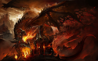 Dragon fire breathing winged creature - dragon art free wallpaper