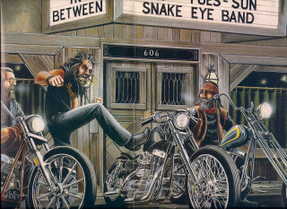 Man motorcycle theater sign woman - a painting of a man free wallpaper