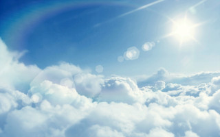 Rainbow clouds sky colorful beautiful - volumetric light free wallpaper