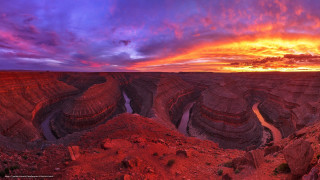 Sunset canyon river clouds sky - the middle free wallpaper