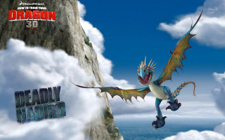 Cartoon dragon flying rocky cliff - rocky free wallpaper for desktop